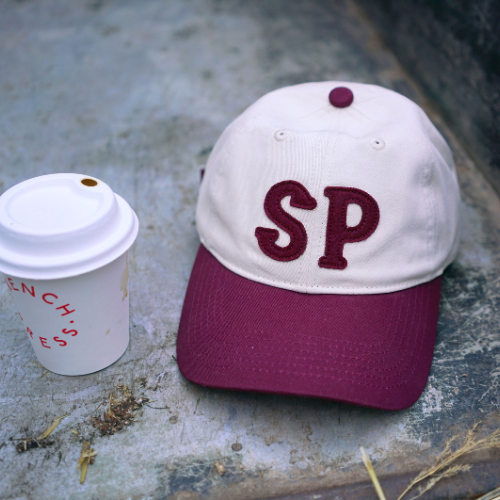 Classic Baseball Cap | Off-white & Burgundy