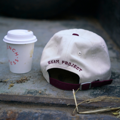 Classic Baseball Cap | Off-white & Burgundy