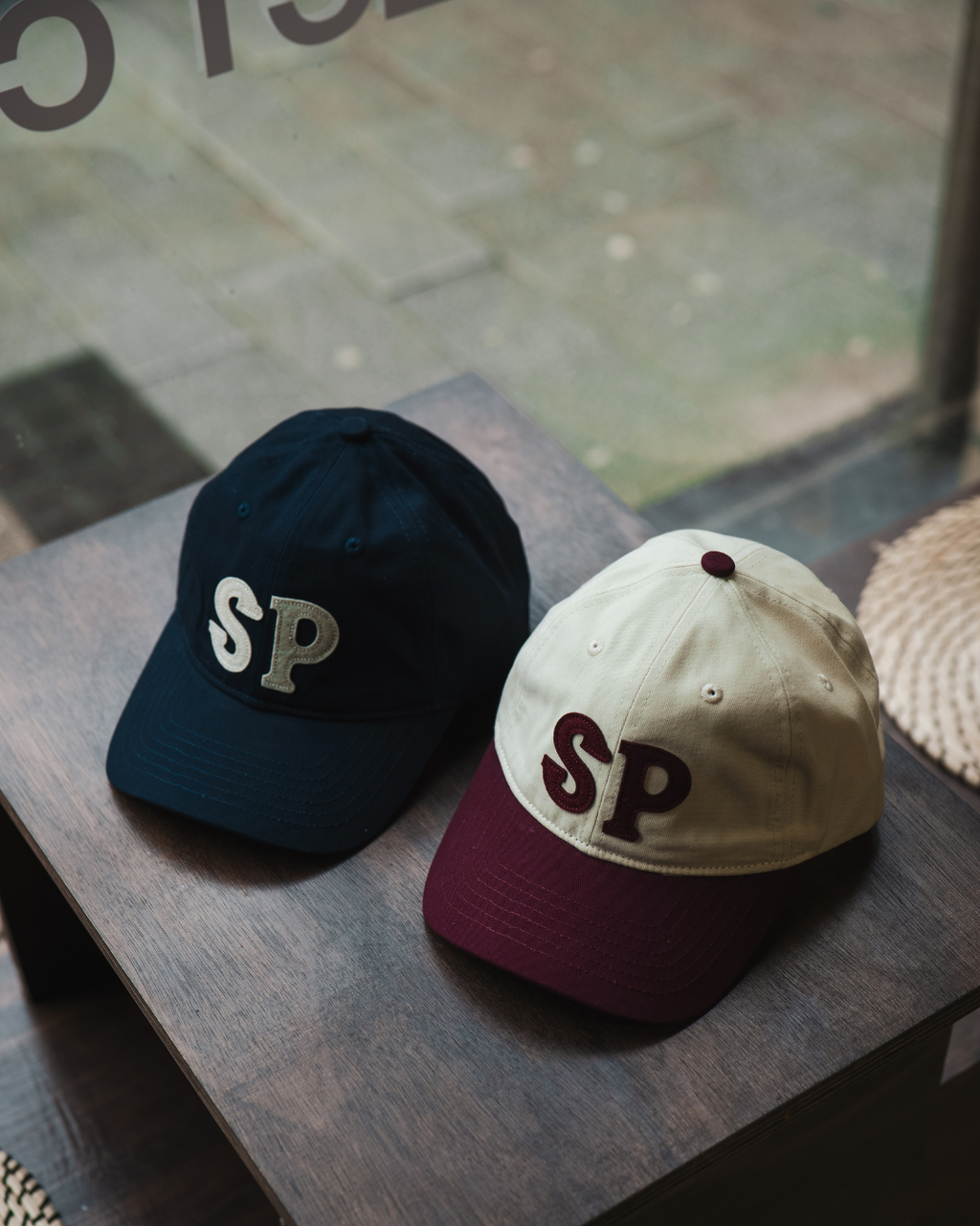 Classic Baseball Cap | Off-white & Burgundy