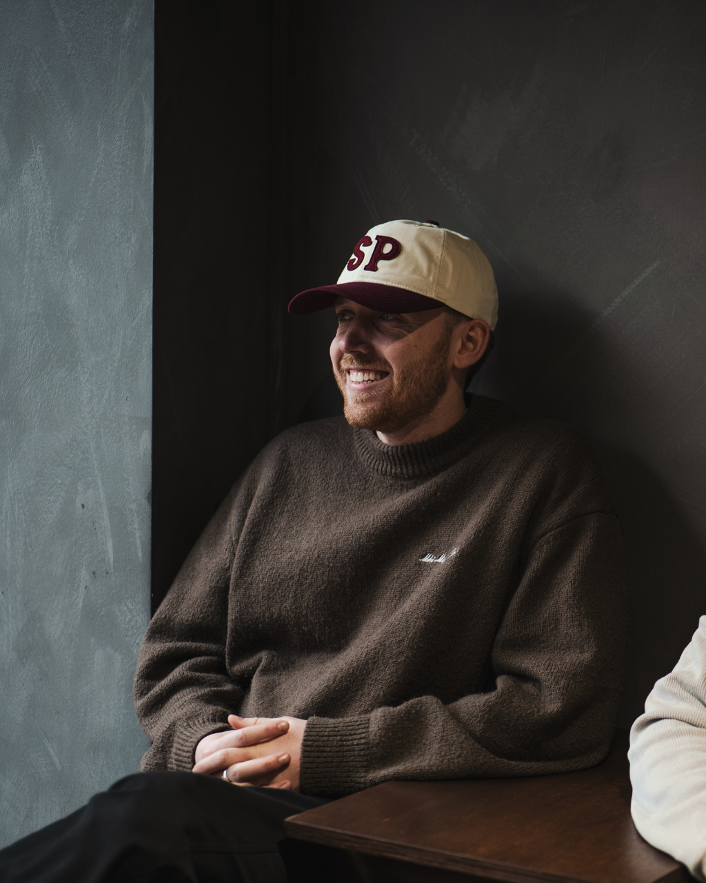 Classic Baseball Cap | Off-white & Burgundy